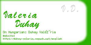 valeria duhay business card